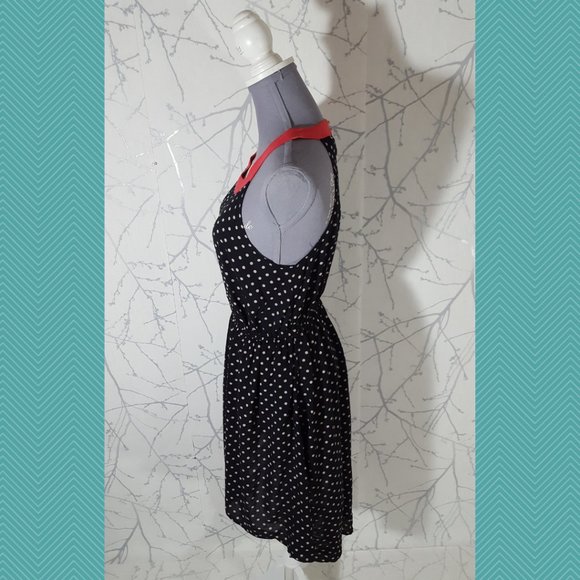 Lilka Black Polkadot Sleeveless High Low Dress - Picture 2 of 3